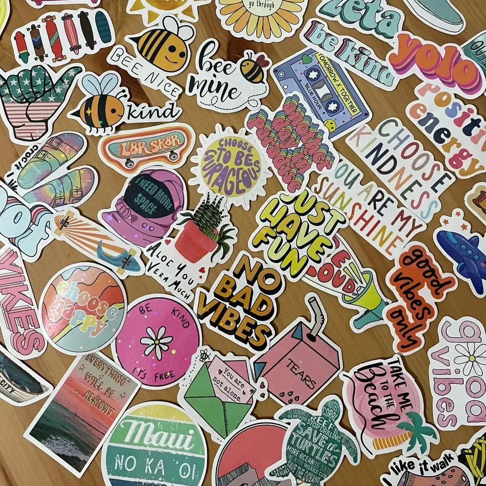 Vinyl Sticker Lot Waterproof Fun Sticker Bundle Holographic‎ Stickers - Picture 3 of 9